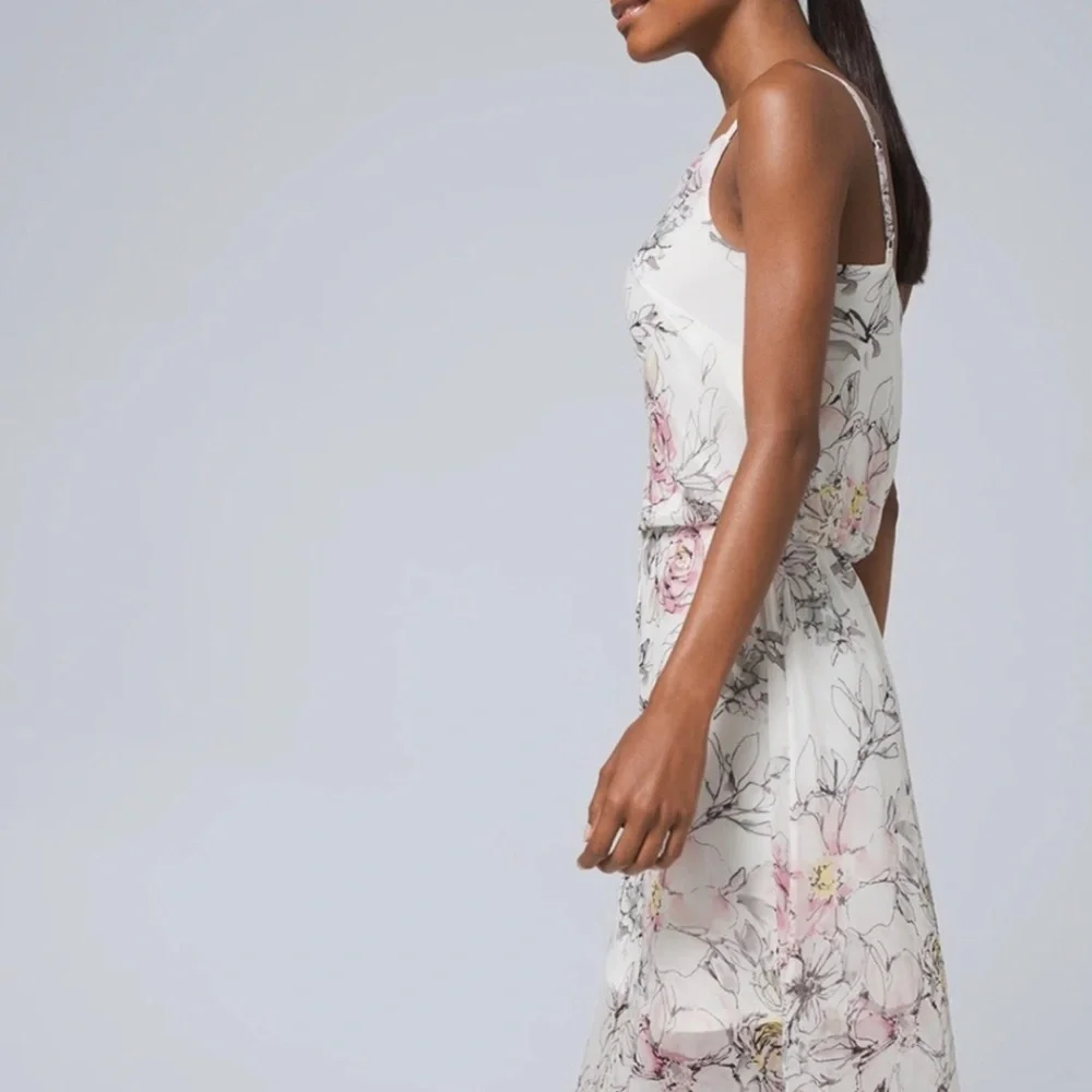 NWT💕WHBM Floral Print Blouson MIDI Dress | Sz S - Picture 10 of 13